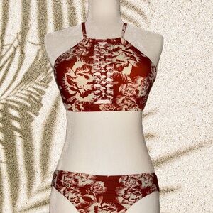 Floral Halter Bikini Set